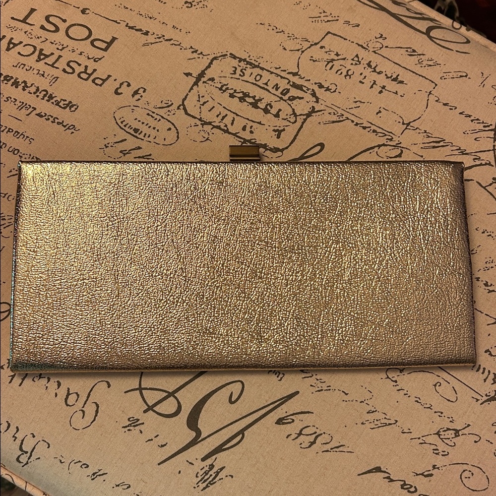 L & M Lowry & Mund Vintage Lamé Clutch  Spot Lite Gold Celebrity Handbag 50s 60s